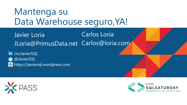Diapositivas de ¡Mantenga su Data Warehouse seguro, YA!